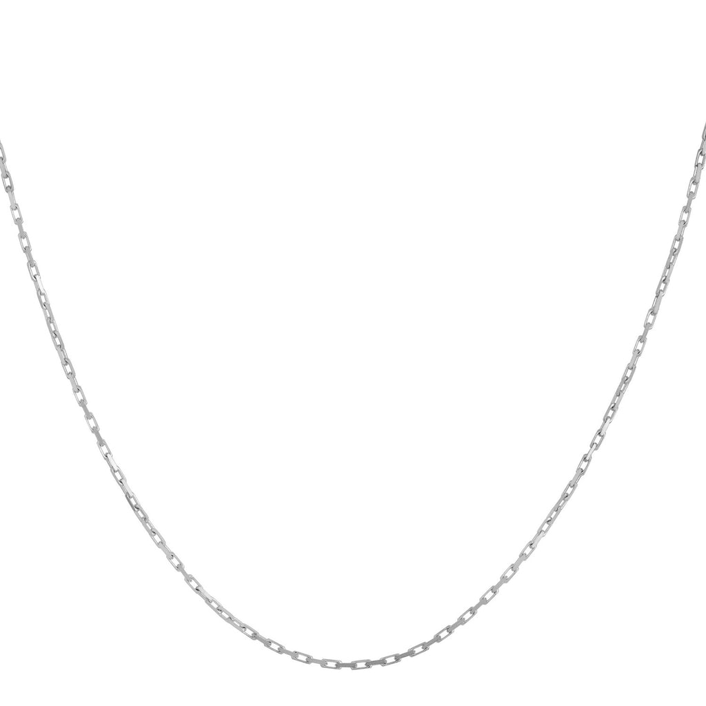 14K White Gold French Cable Chain Necklace (1.30mm) – True Pure Gold