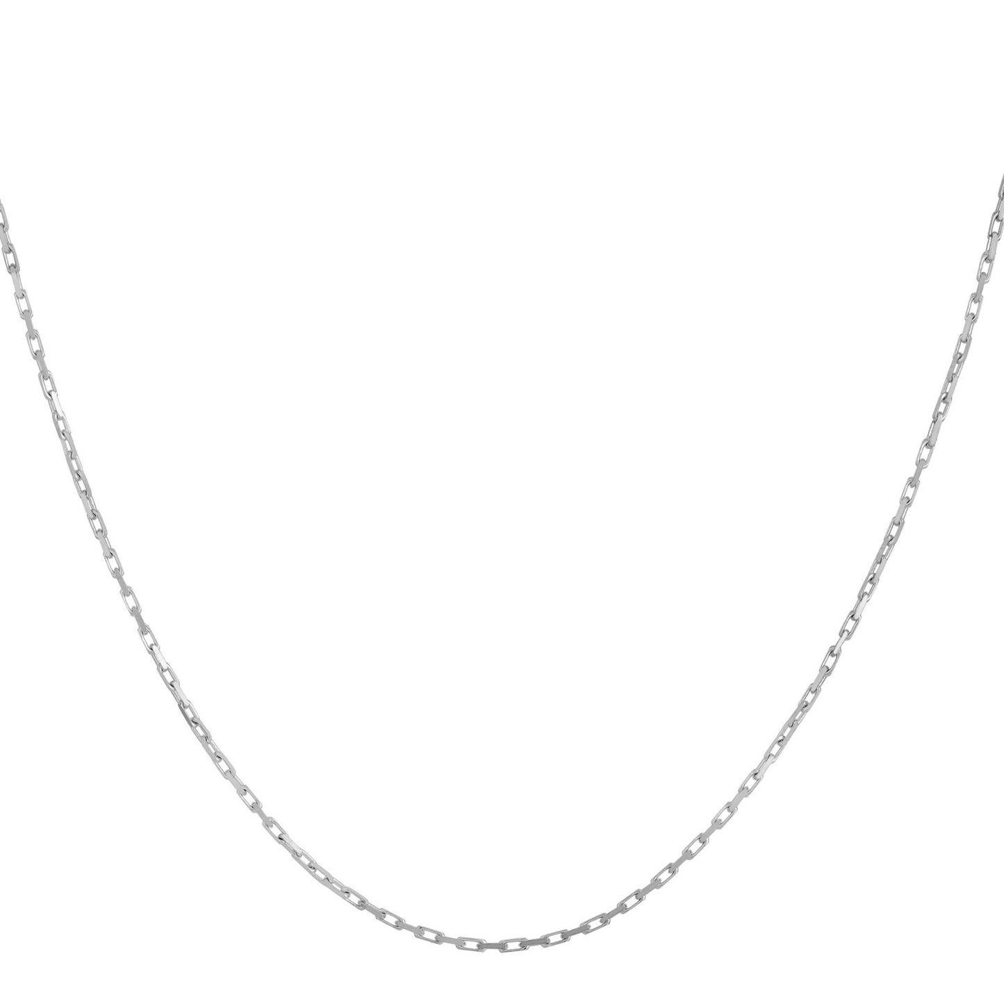 14K White Gold French Cable Chain Necklace (1.30 mm)
