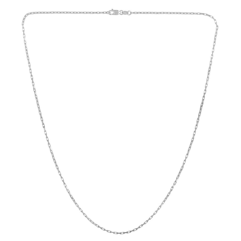14K White Gold French Cable Chain Necklace (1.30mm) – True Pure Gold
