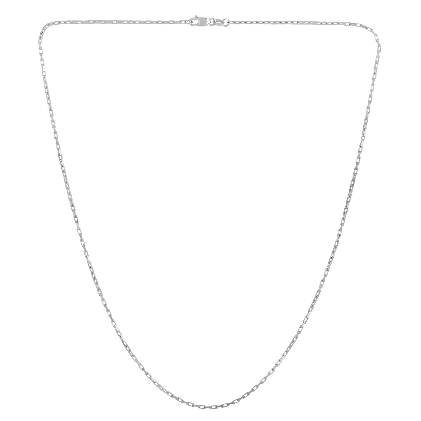 14K White Gold French Cable Chain Necklace (1.30 mm)