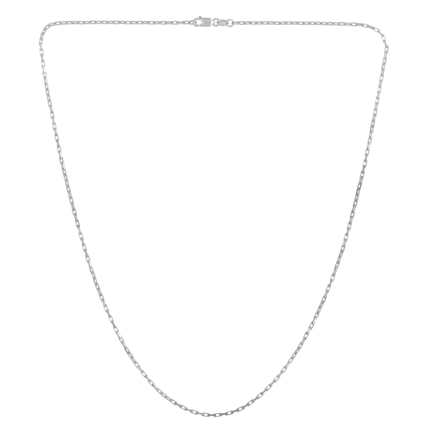 14K White Gold French Cable Chain Necklace (1.30mm) – True Pure Gold