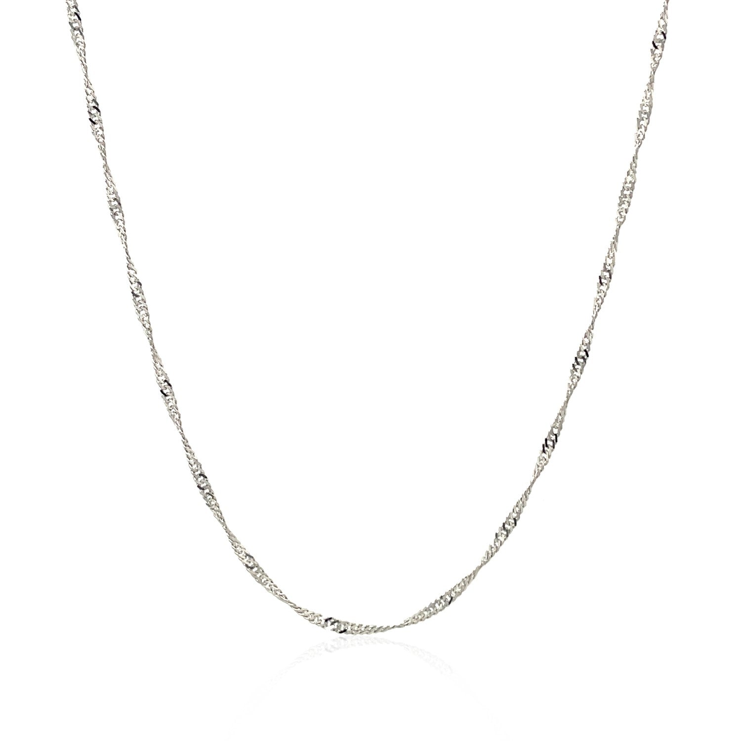 14K White Gold Singapore Chain 1.30mm | Solid Gold, Lobster Clasp