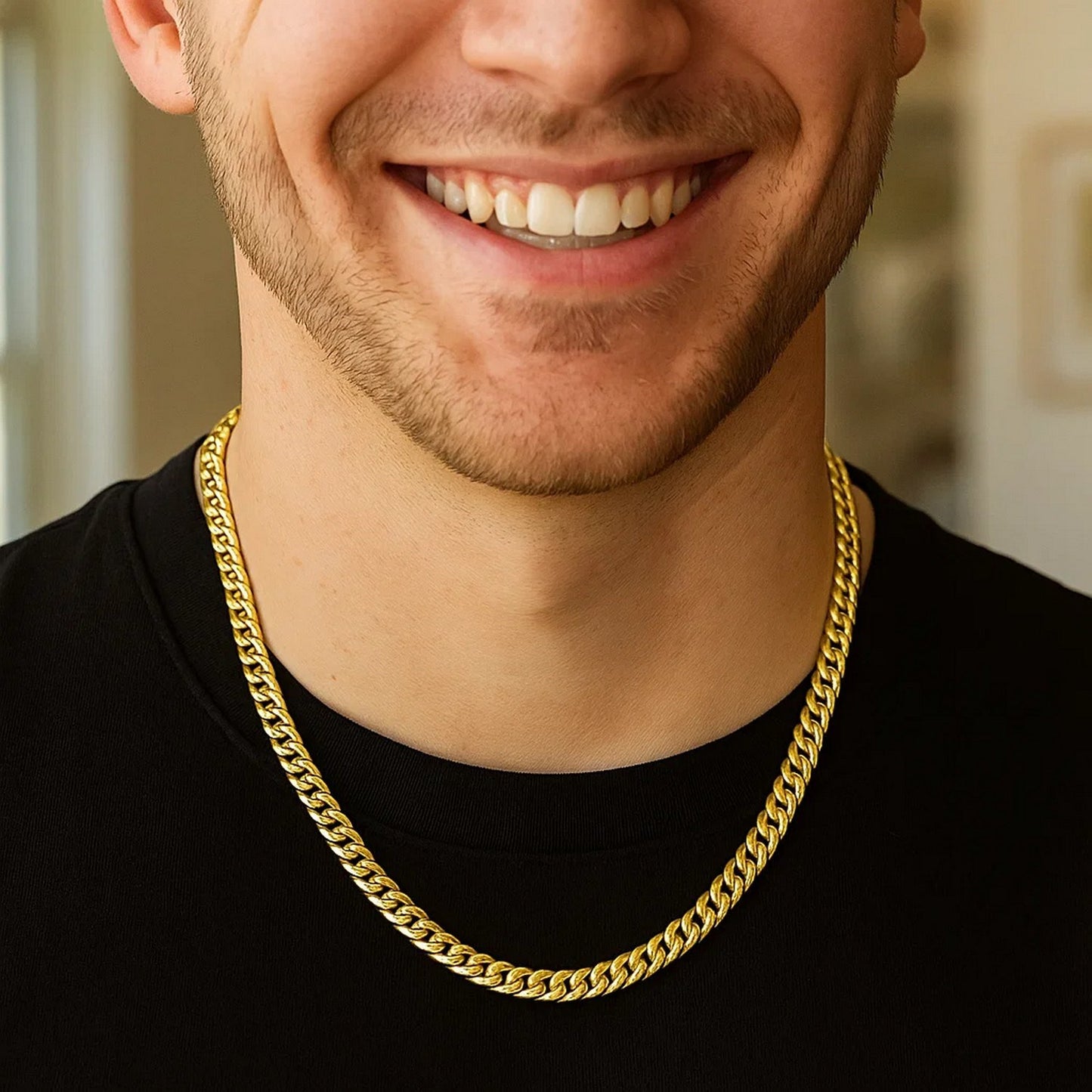 14K Yellow Gold Semi Solid Miami Cuban Chain Necklace (6.60mm) – True Pure Gold