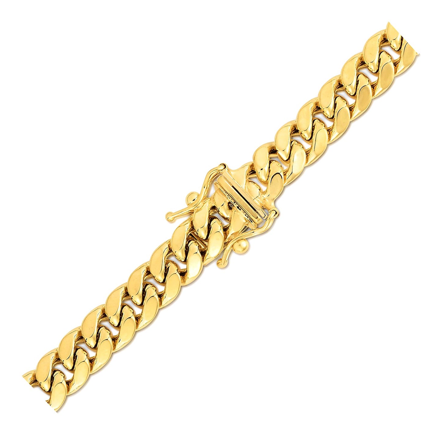 14K Yellow Gold Semi Solid Miami Cuban Chain Necklace (6.60mm) – True Pure Gold