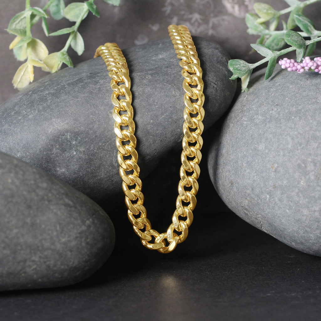 14K Yellow Gold Semi Solid Miami Cuban Chain Necklace (6.60mm) – True Pure Gold