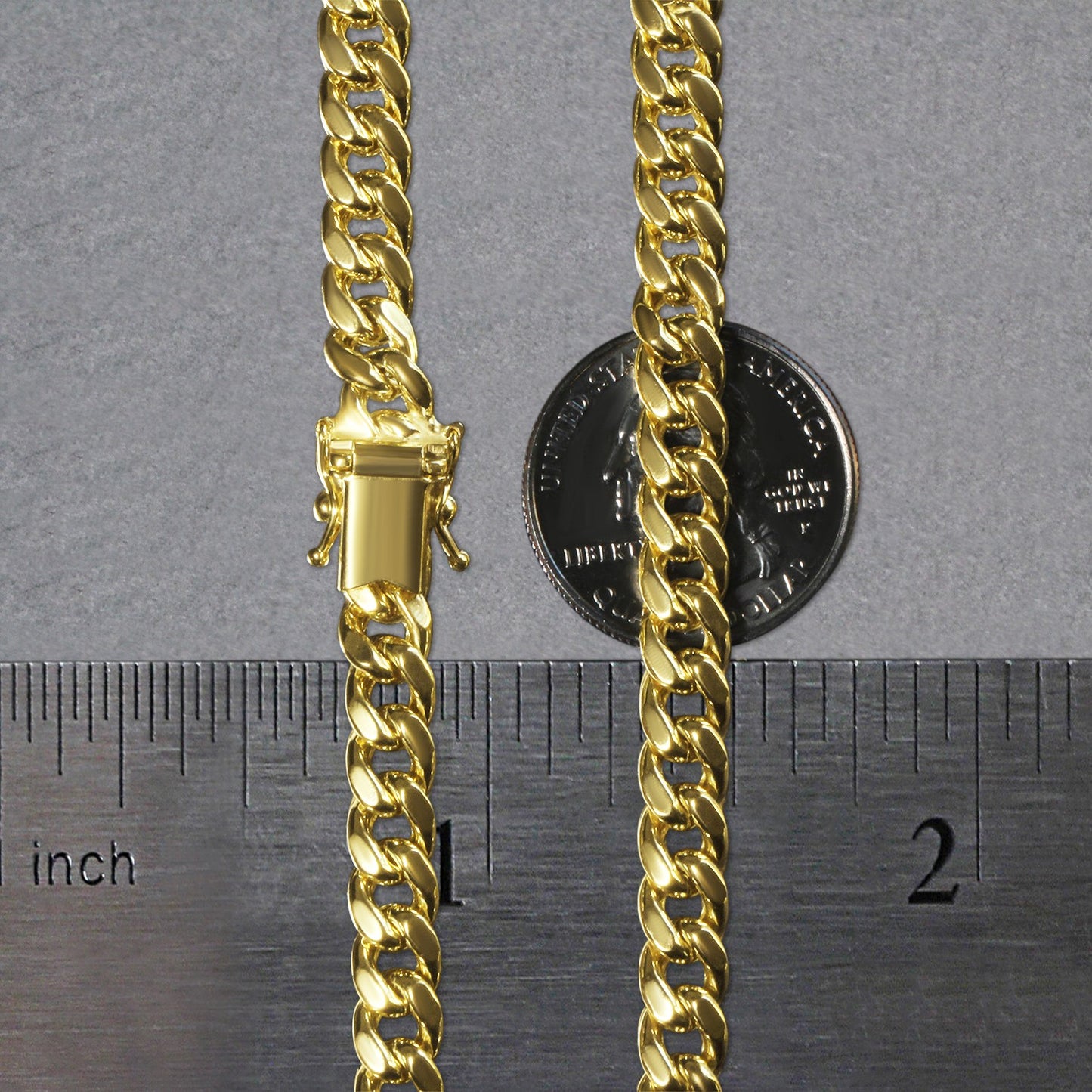 14K Yellow Gold Semi Solid Miami Cuban Chain Necklace (6.60mm) – True Pure Gold