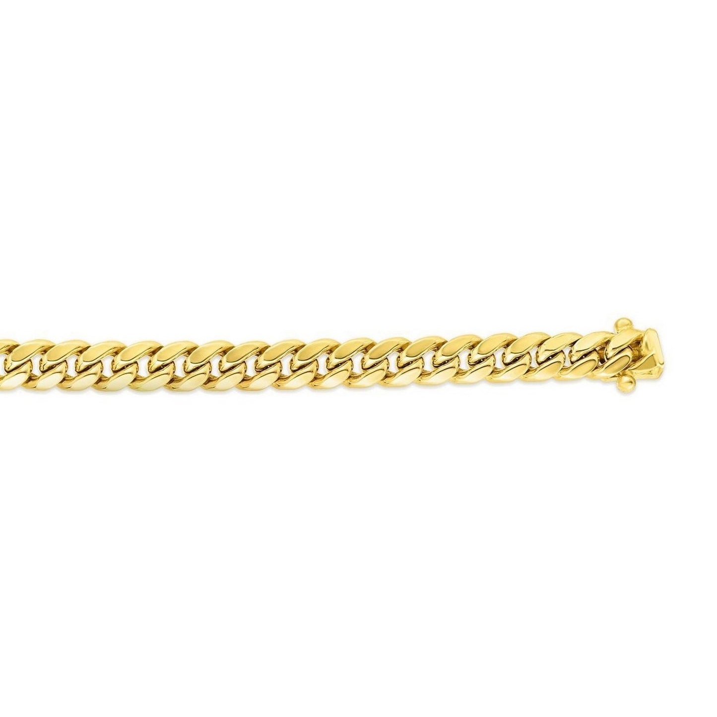14K Yellow Gold Semi Solid Miami Cuban Chain Necklace (6.60mm) – True Pure Gold