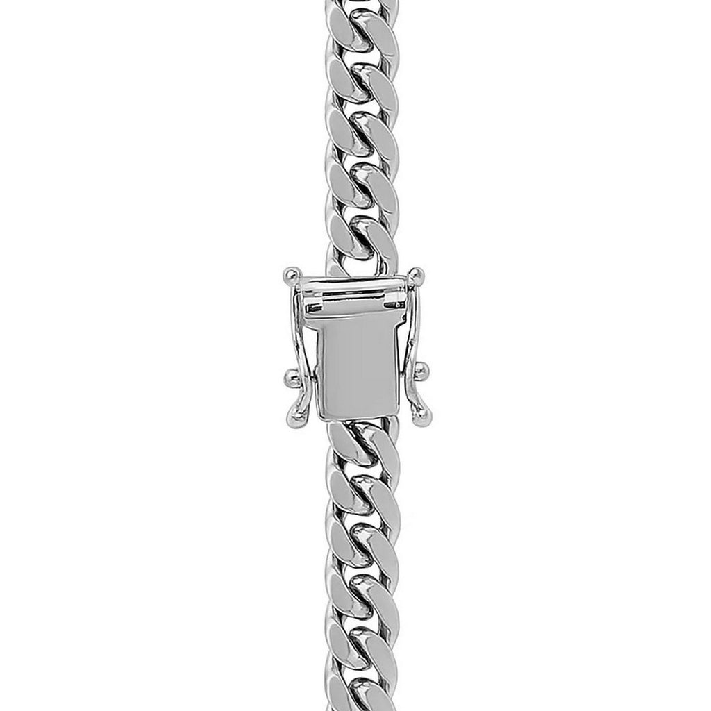 14K White Gold Classic Solid Miami Cuban Chain (5.00mm)
