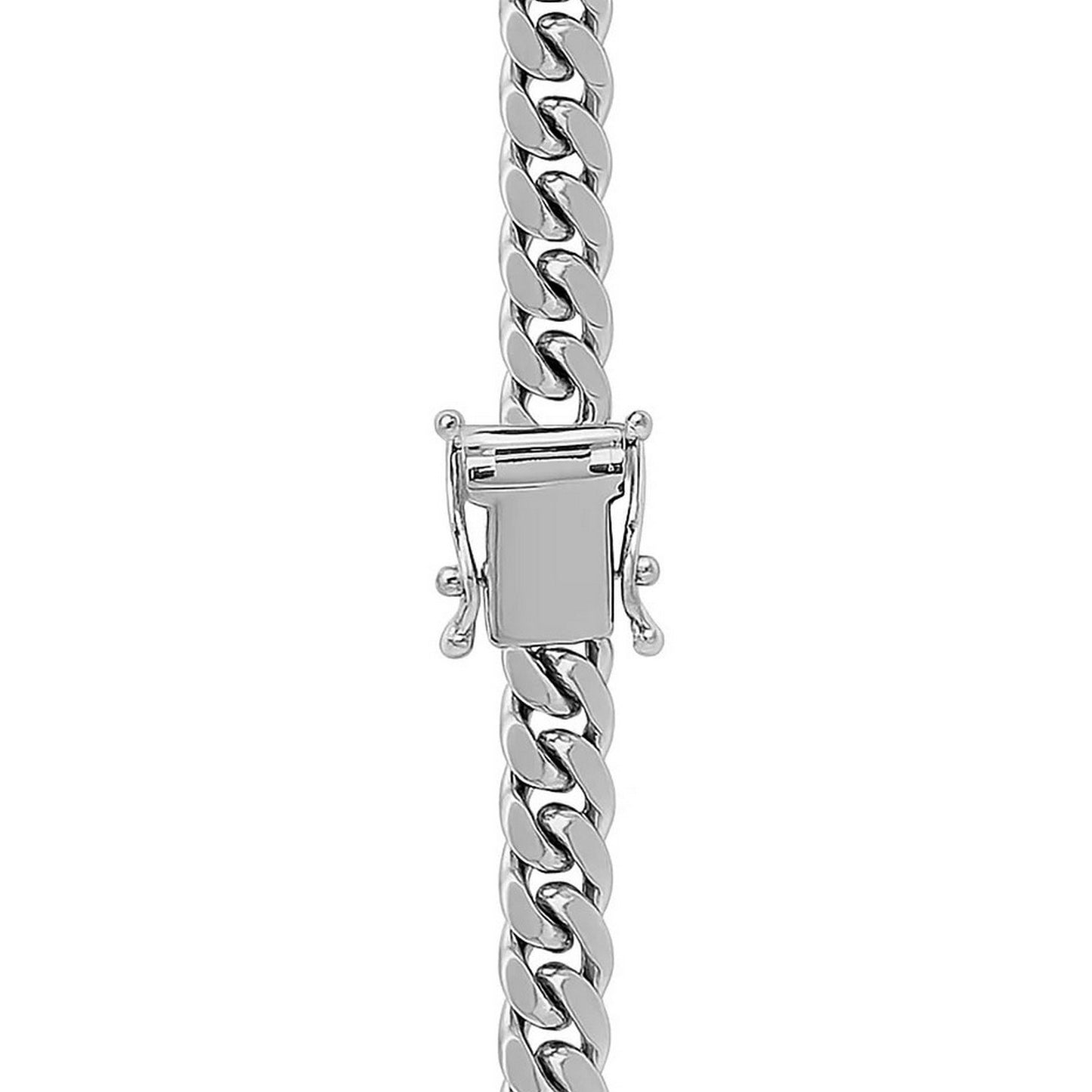 14k White Gold Classic Miami Cuban Solid Chain (5.00 mm)