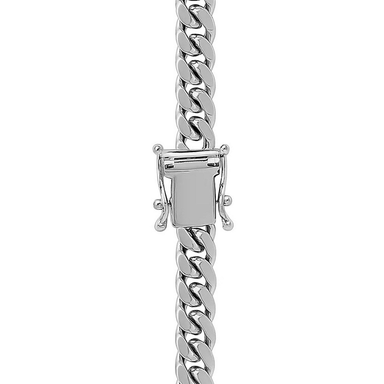 14K White Gold Classic Solid Miami Cuban Chain (5.00mm)
