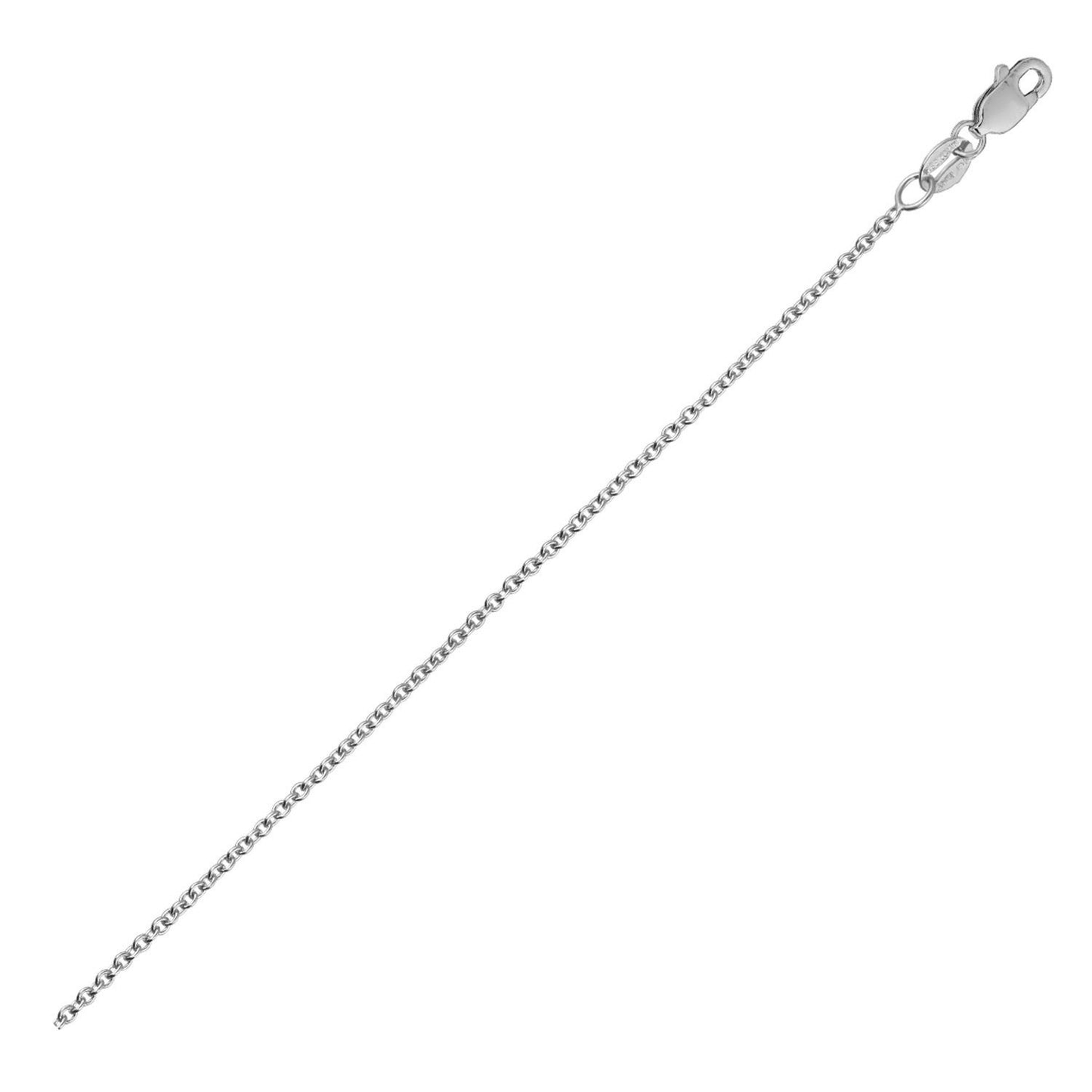 14K White Gold Round Cable Link Chain Necklace (2.40 mm)