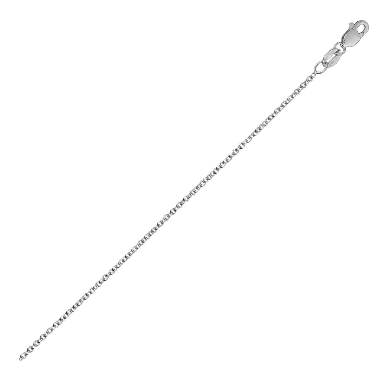 14K White Gold Round Cable Link Chain Necklace (2.40 mm)