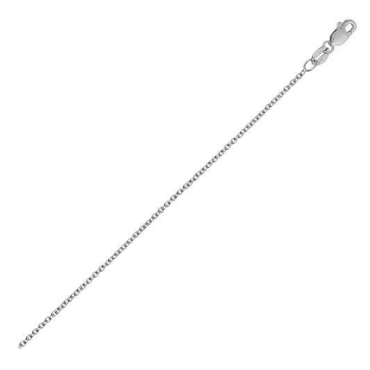 14K White Gold Round Cable Link Chain Necklace (2.40 mm)