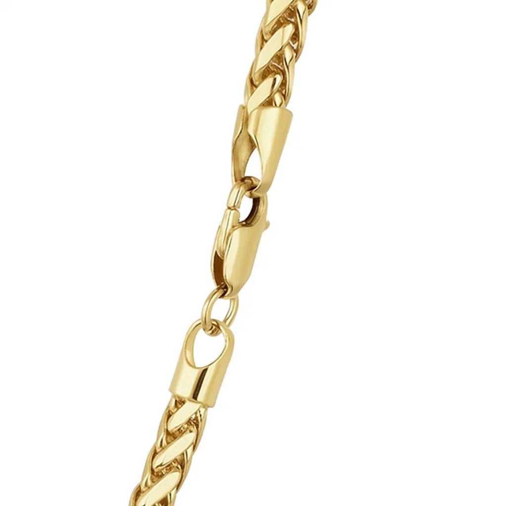 14K Yellow Gold Diamond Cut Round Franco Chain Necklace (3.20mm)