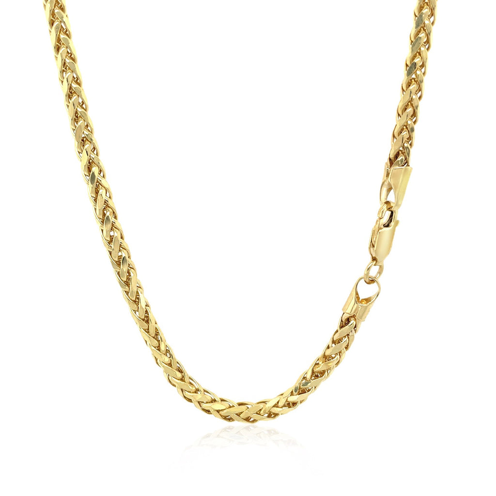 14K Yellow Gold Diamond Cut Round Franco Chain Necklace (3.20mm)
