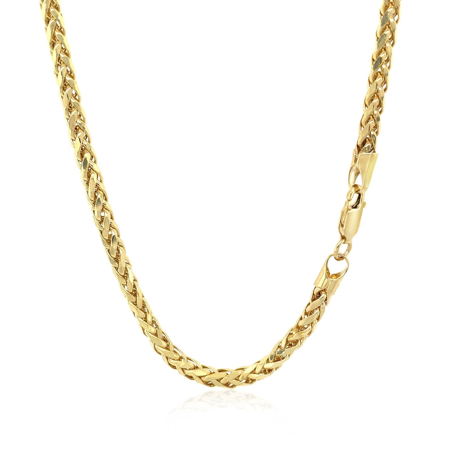 14K Yellow Gold Diamond Cut Round Franco Chain Necklace (3.20mm)