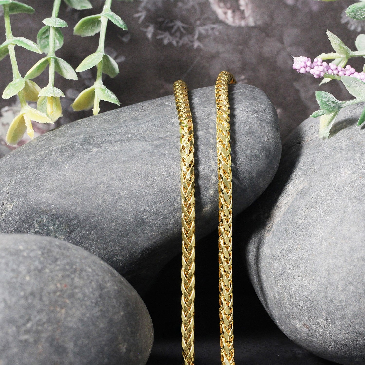 14K Yellow Gold Diamond Cut Round Franco Chain Necklace (3.20mm)
