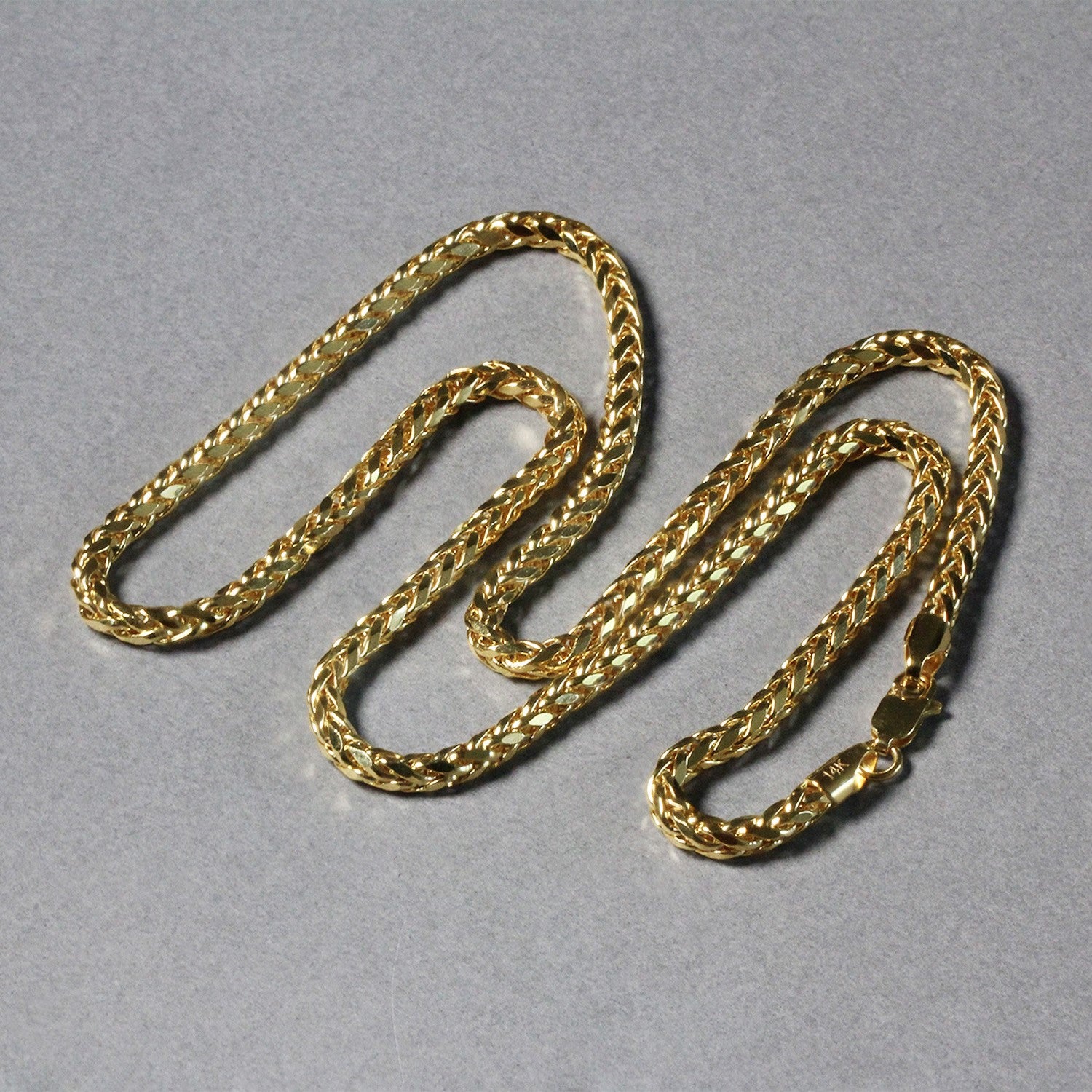 14K Yellow Gold Diamond Cut Round Franco Chain Necklace (3.20mm)