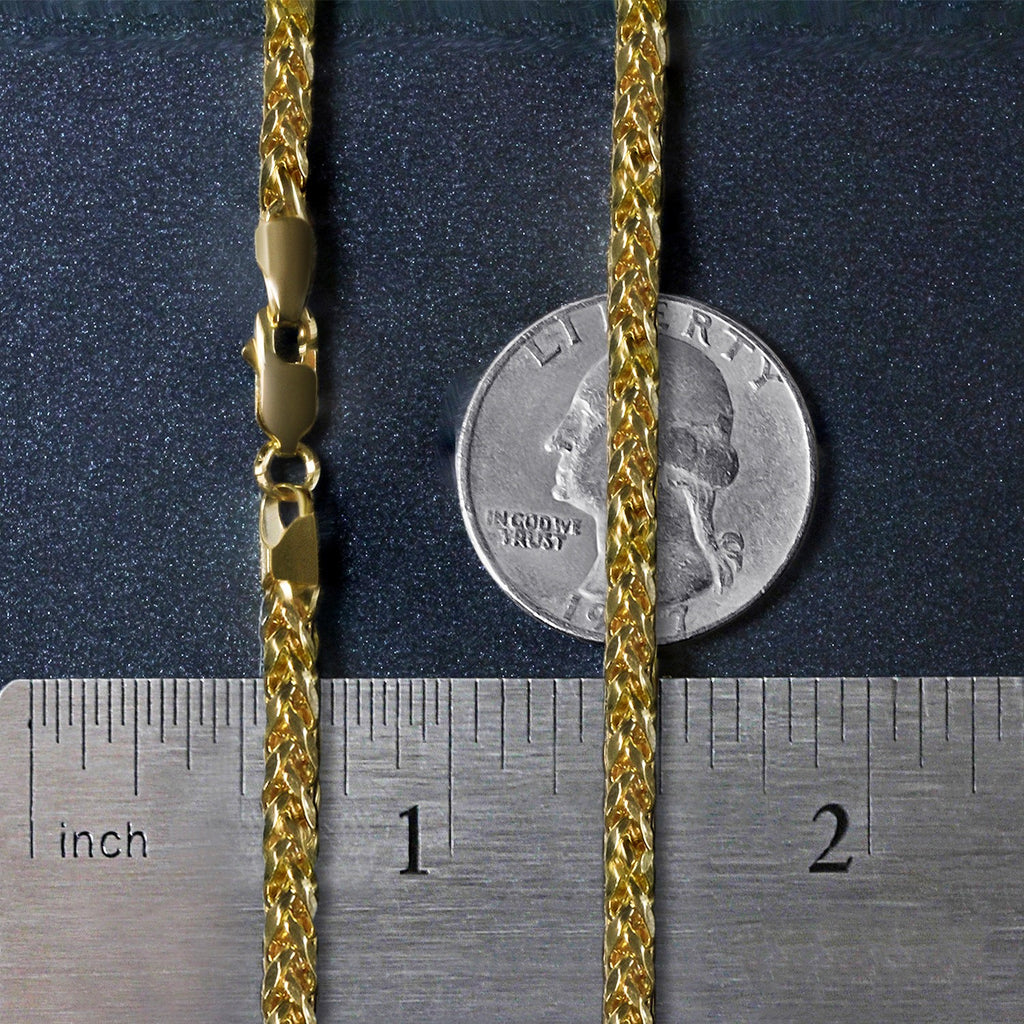 14K Yellow Gold Diamond Cut Round Franco Chain Necklace (3.20mm)