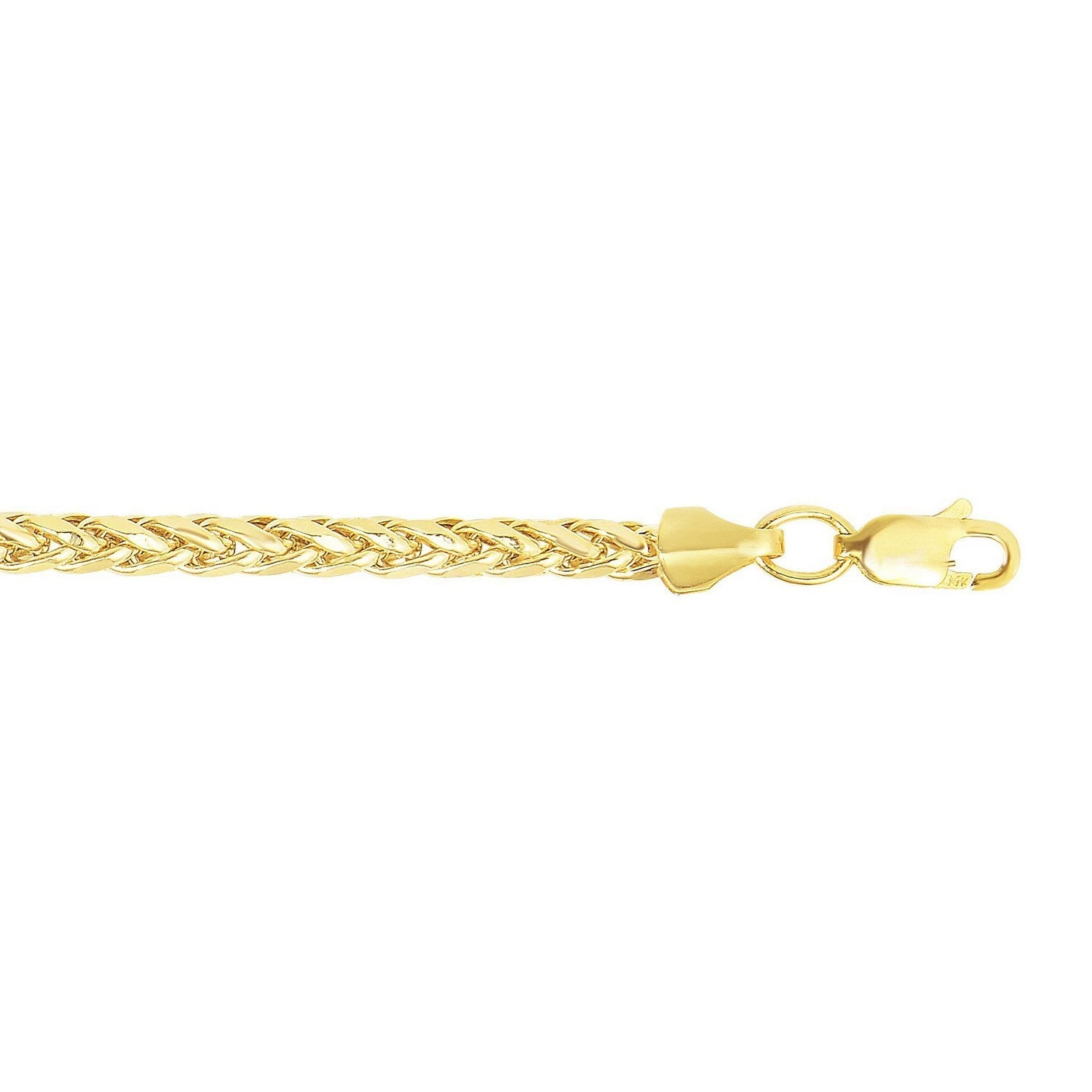14K Yellow Gold Diamond Cut Round Franco Chain Necklace (3.20mm)