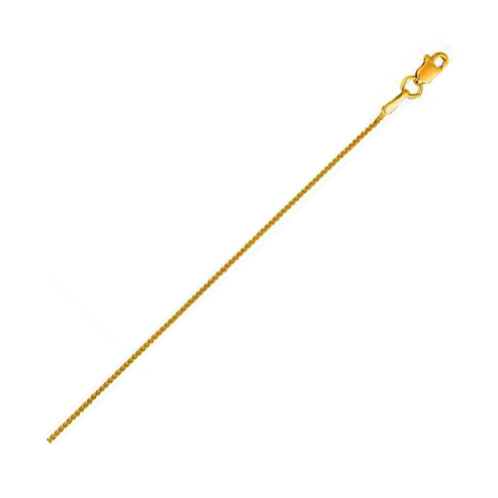 14K Yellow Gold Round Wheat Chain – 0.80mm, Solid Gold