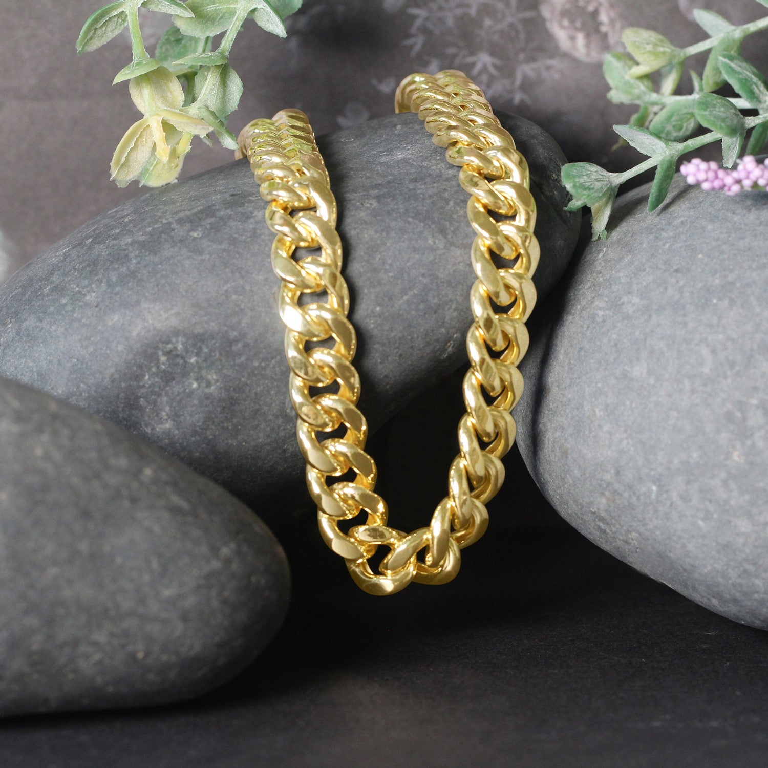 14K Yellow Gold Semi Solid Miami Cuban Chain Necklace (9.10mm) – True Pure Gold