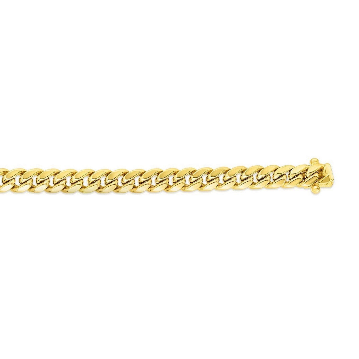 14K Yellow Gold Semi Solid Miami Cuban Chain Necklace (9.10mm) – True Pure Gold
