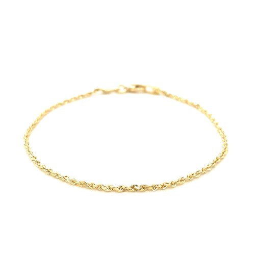 10K Yellow Gold Solid Diamond Cut Rope Bracelet (1.60mm)