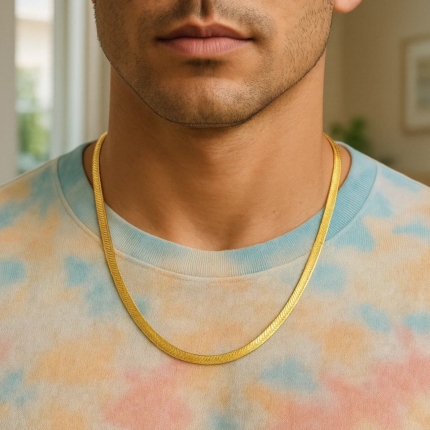 14K Yellow Gold Super Flex Herringbone Chain 6.00mm | Statement Solid Gold