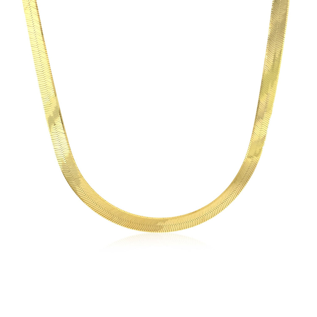14K Yellow Gold Super Flex Herringbone Chain 6.00mm | Statement Solid Gold