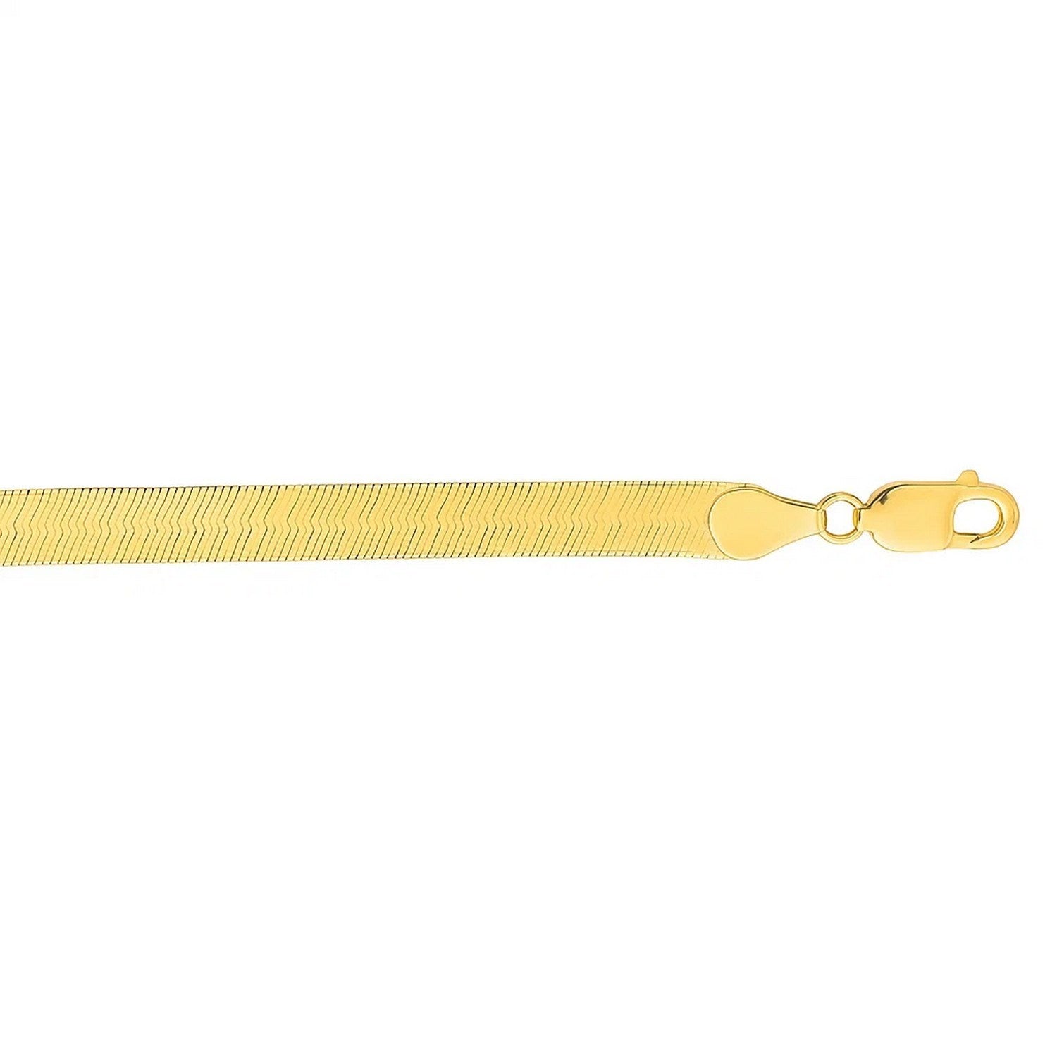 14K Yellow Gold Super Flex Herringbone Bracelet 6.00mm | Statement Solid Gold