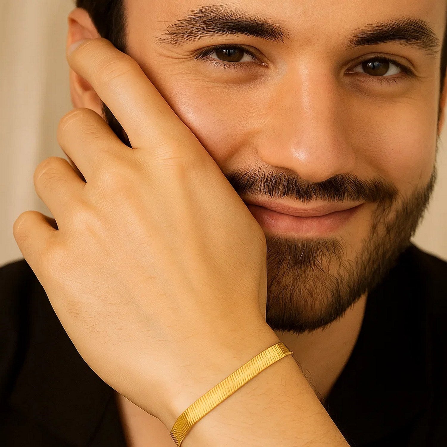 14K Yellow Gold Super Flex Herringbone Bracelet 6.00mm | Statement Solid Gold