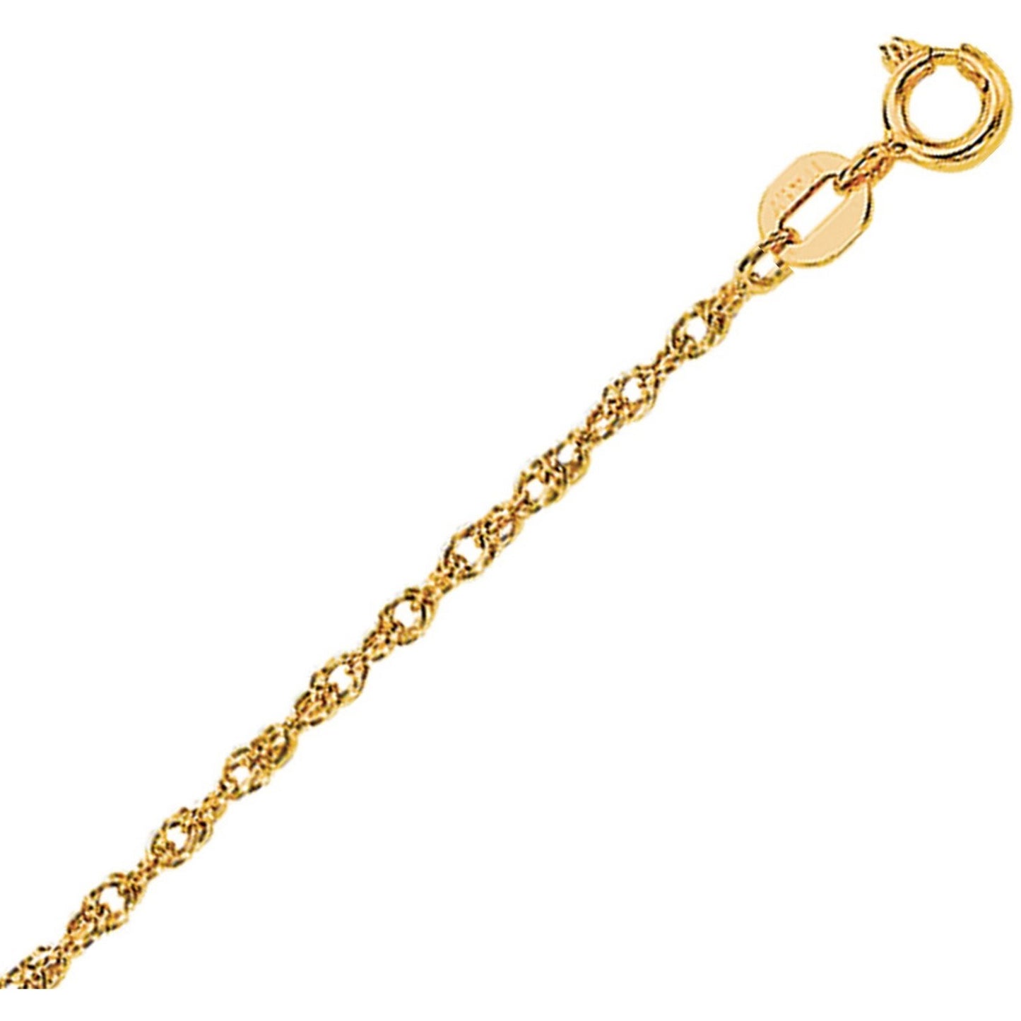 14K Yellow Gold Machine Rope Chain (1.10mm)