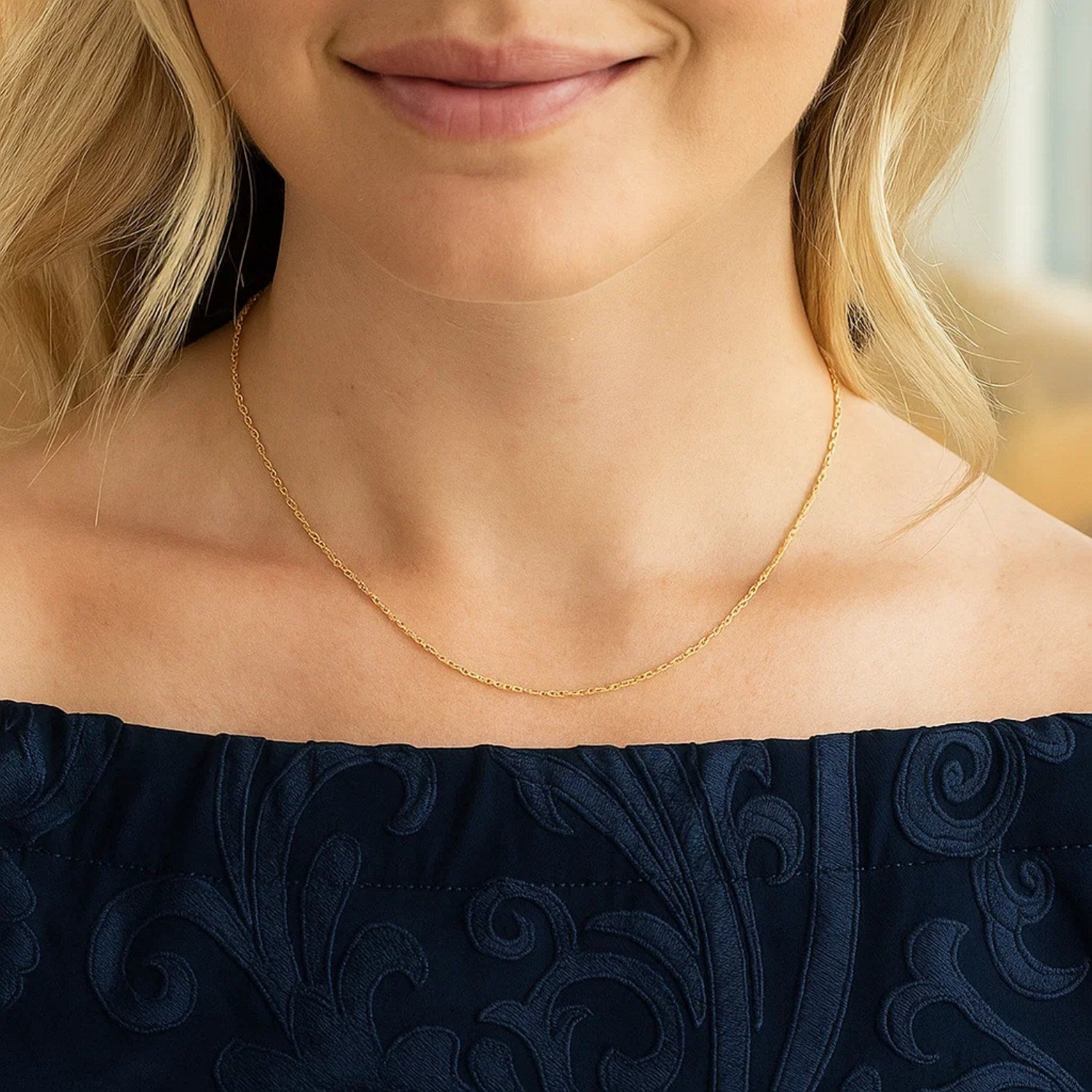 14K Yellow Gold Machine Rope Chain (1.10mm)