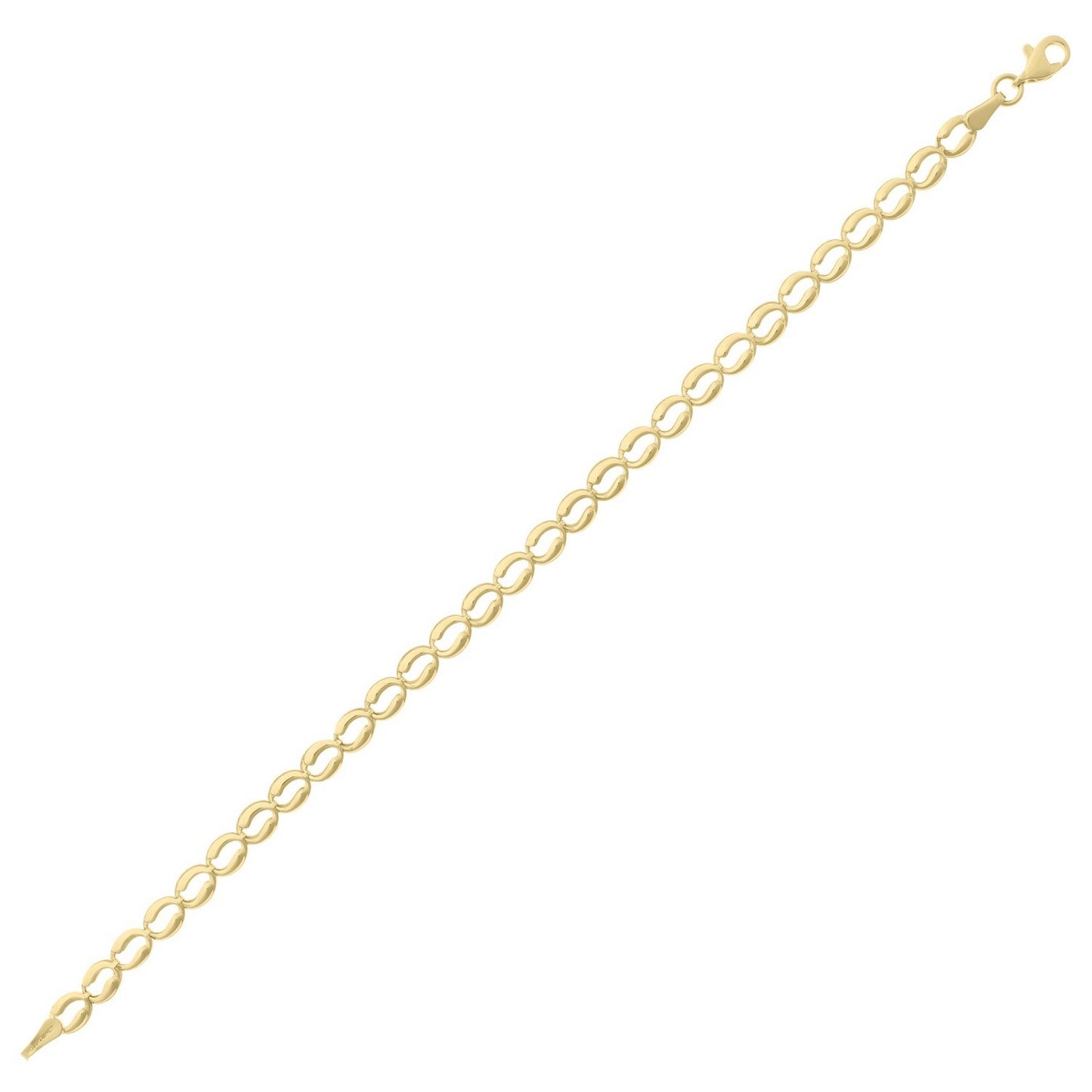 10K Yellow Gold Fancy Open Oval Link Bracelet