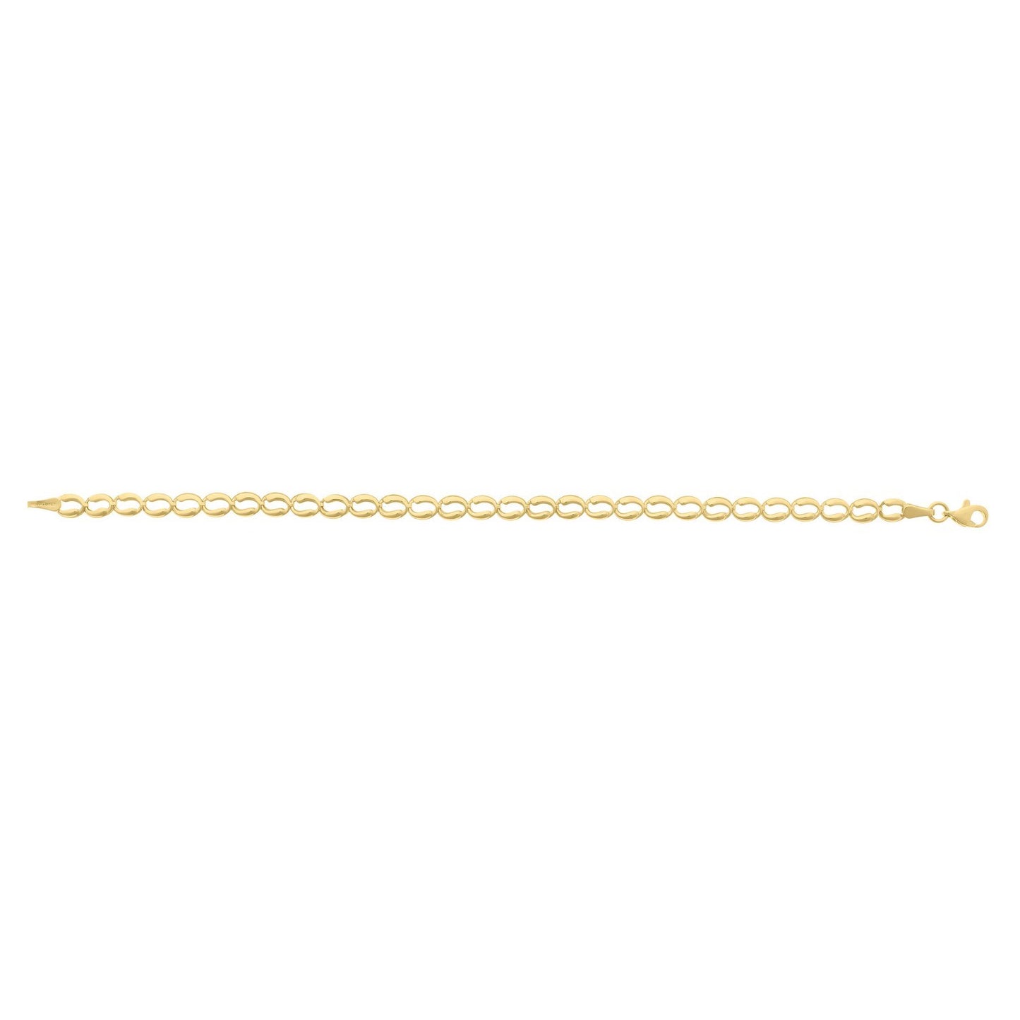 10K Yellow Gold Fancy Open Oval Link Bracelet