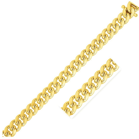 14K Yellow Gold Classic Solid Miami Cuban Chain Necklace (10.10mm) – True Pure Gold