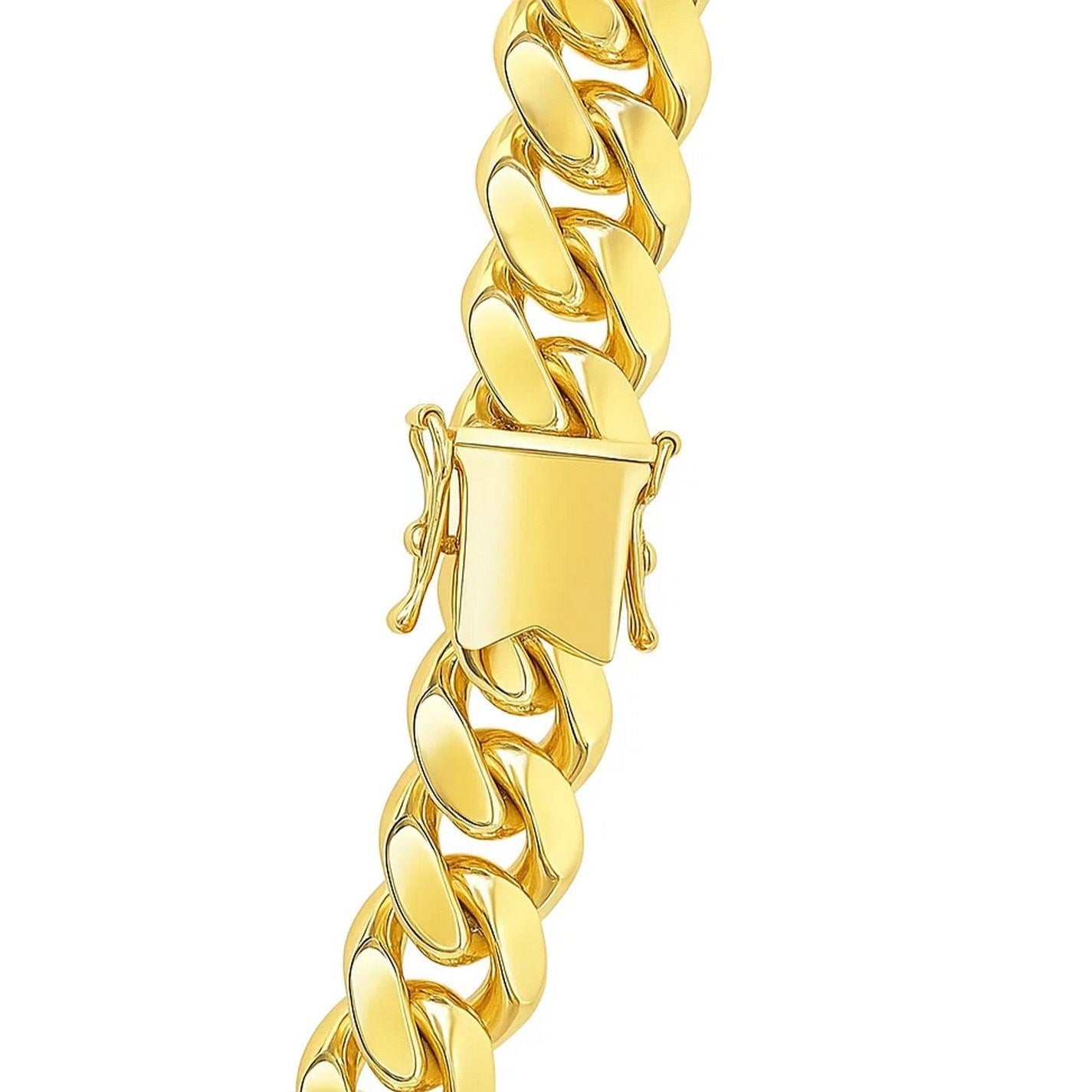 14K Yellow Gold Classic Solid Miami Cuban Chain Necklace (10.10mm) – True Pure Gold