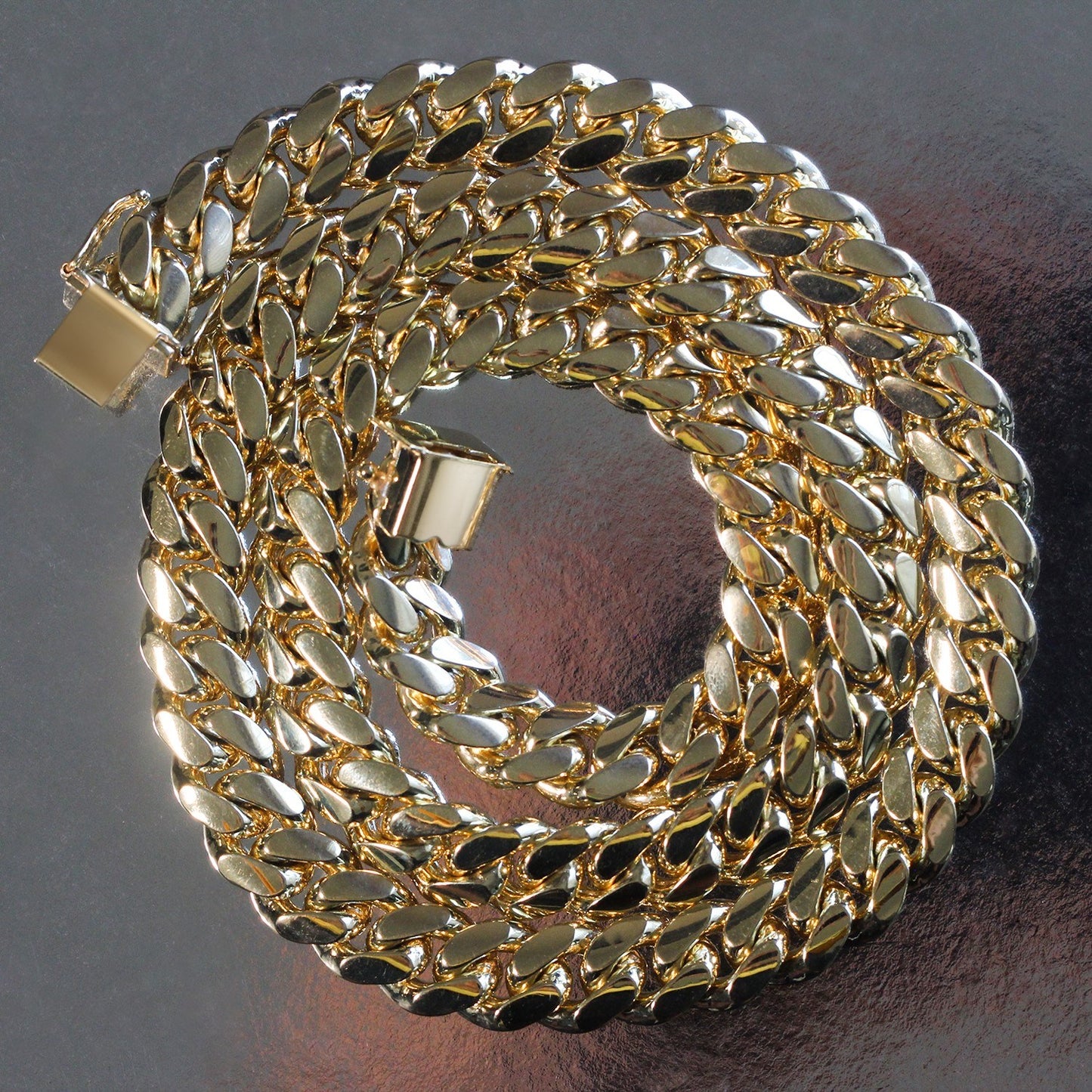 14K Yellow Gold Classic Solid Miami Cuban Chain Necklace (10.10mm) – True Pure Gold