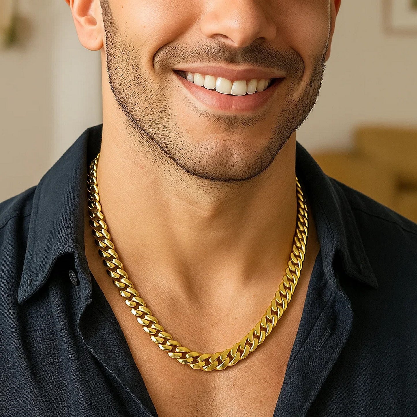 14K Yellow Gold Classic Solid Miami Cuban Chain Necklace (10.10mm) – True Pure Gold