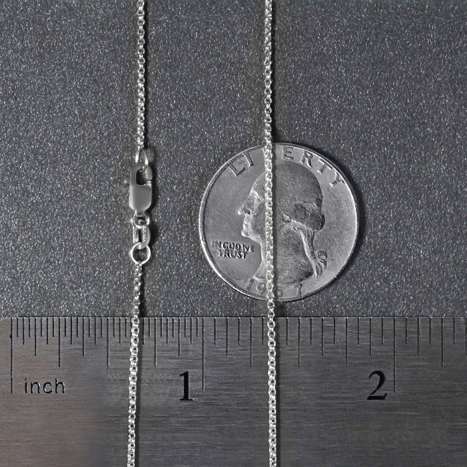 14K White Gold Diamond Cut Rolo Chain – 1.10mm, Solid Gold