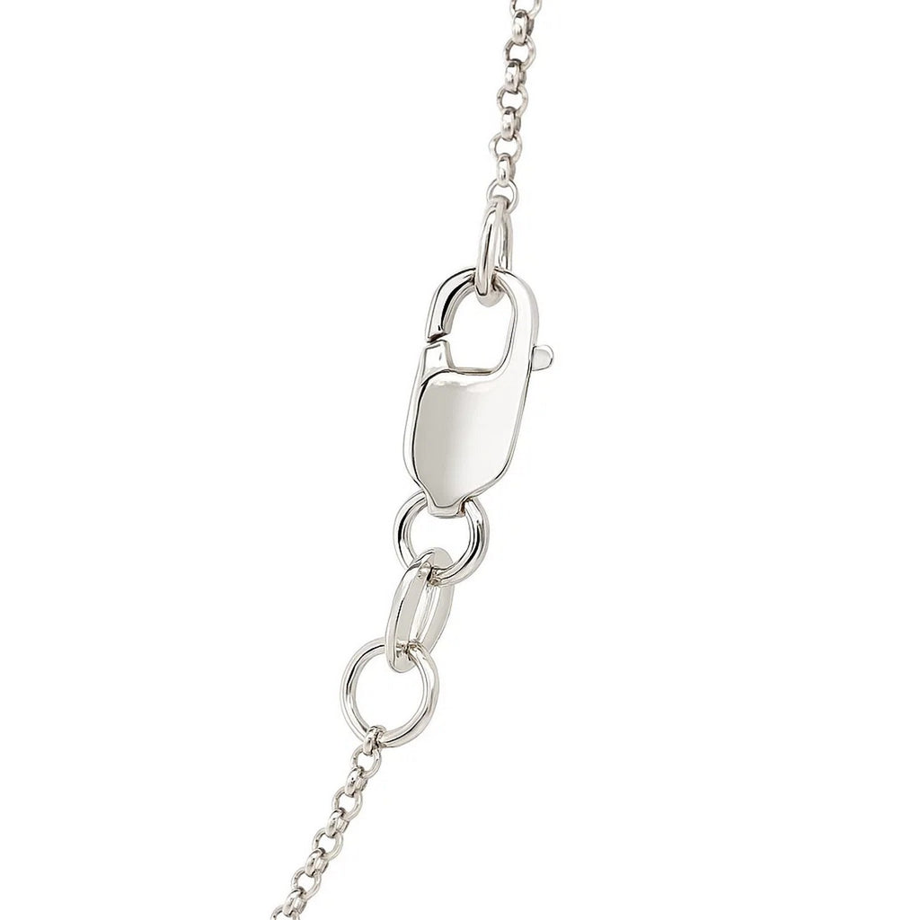 14K White Gold Diamond Cut Rolo Chain – 1.10mm, Solid Gold