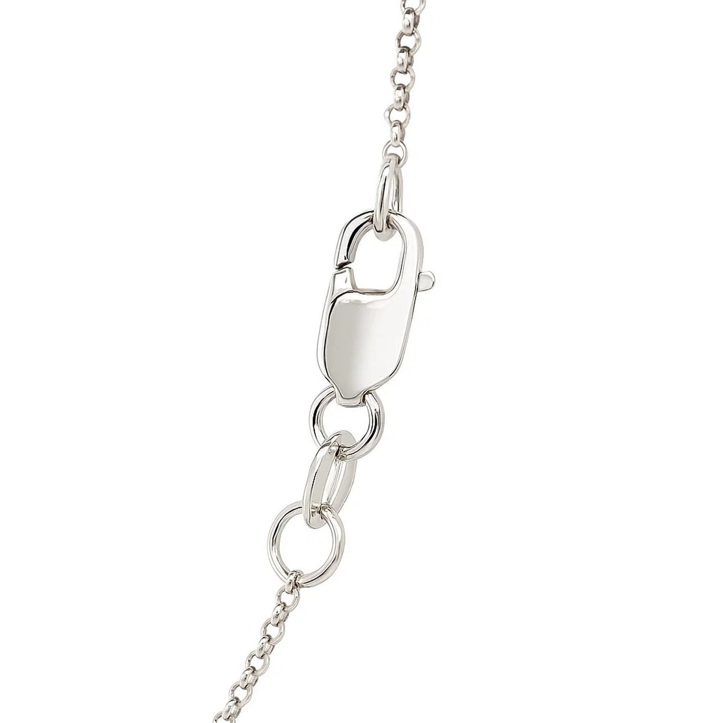 14k White Gold Diamond Cut Rolo Chain (1.10 mm)