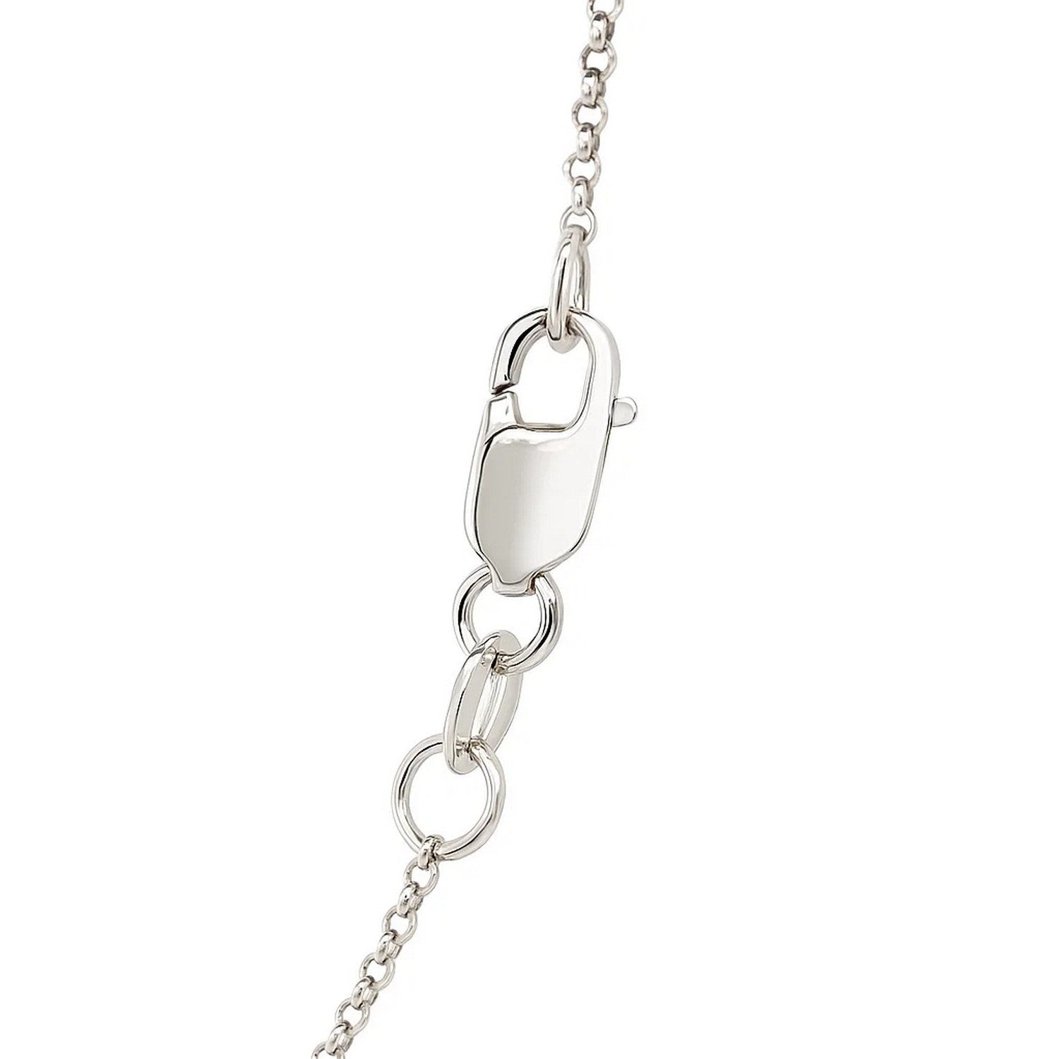 14K White Gold Diamond Cut Rolo Chain – 1.10mm, Solid Gold