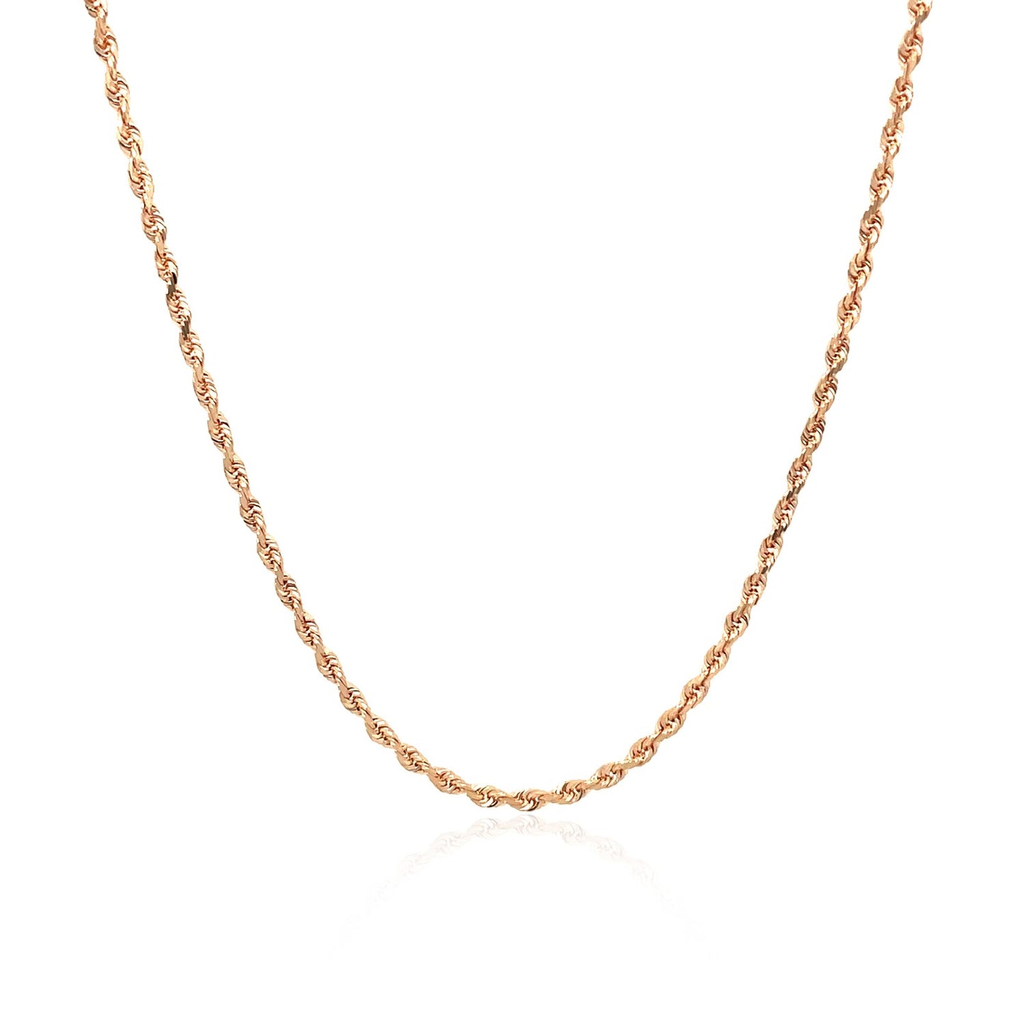 14K Rose Gold Solid Diamond Cut Rope Chain (1.60mm)