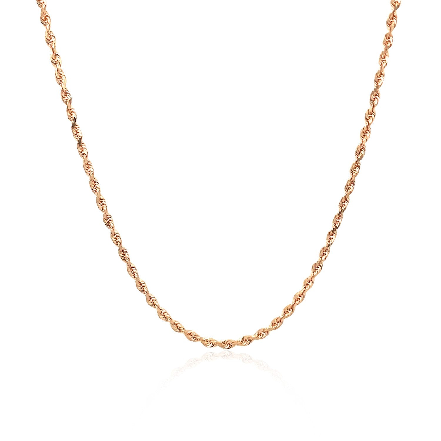 14K Rose Gold Solid Diamond Cut Rope Chain (1.60mm)