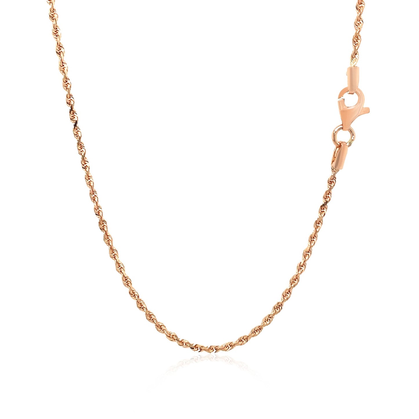 14K Rose Gold Solid Diamond Cut Rope Chain (1.60mm)