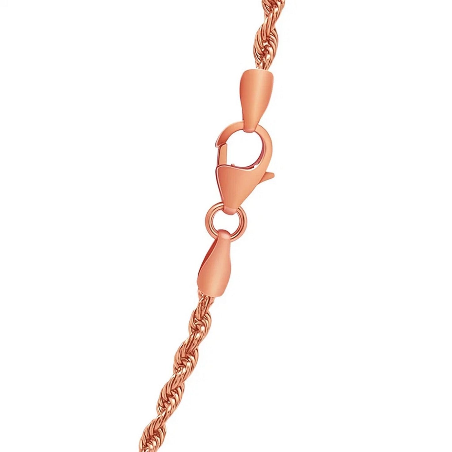 14K Rose Gold Solid Diamond Cut Rope Chain (1.60mm)