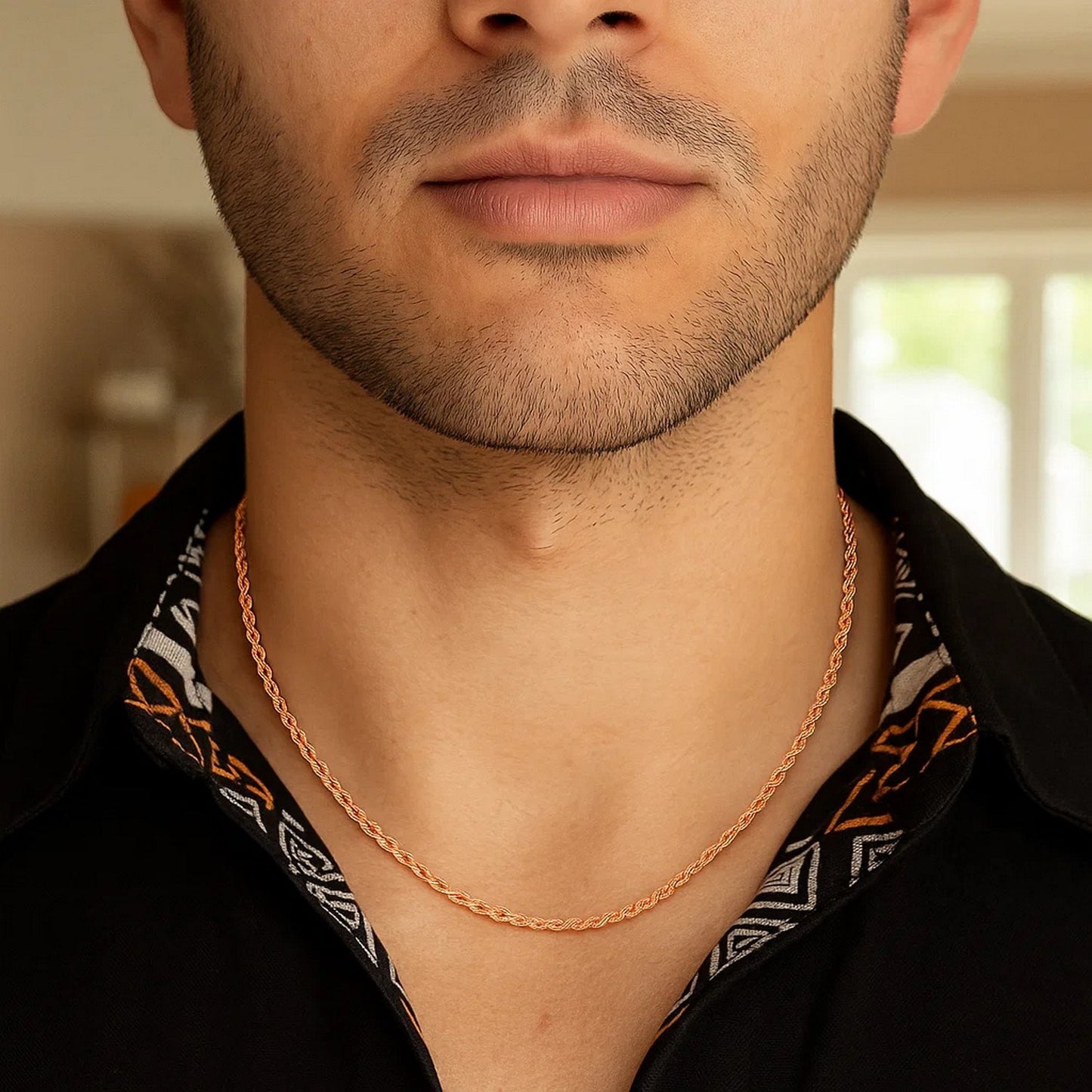 14K Rose Gold Solid Diamond Cut Rope Chain (1.60mm)