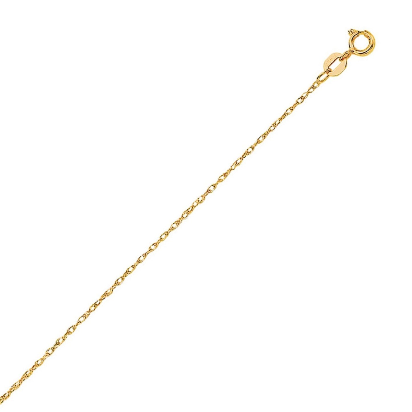 14K Yellow Gold Machine Rope Chain (0.85mm)